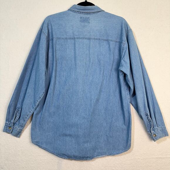 Quizz Again Embroidered Christmas Teddy Bears Long Sleeve Denim VTG Shirt Medium - Picture 2 of 7